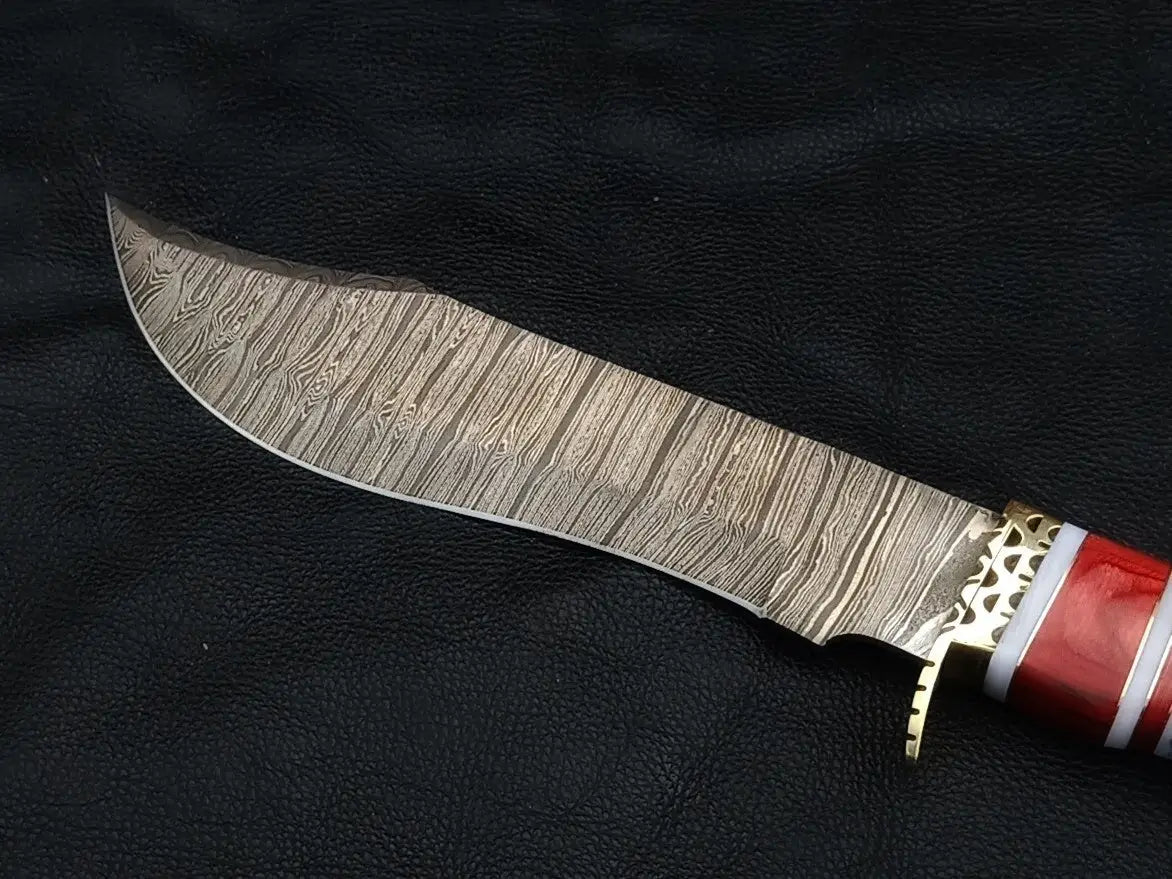 BOWIE RED WOODEN SHEET WITH DAMASCUS BLADE SA04-R - Bowie