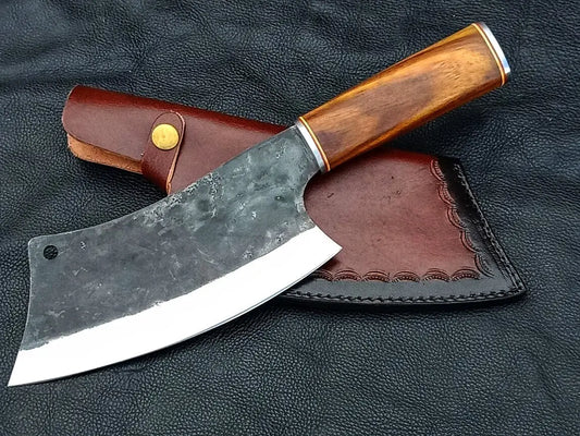 CLEAVER ROSEWOOD HANDLE WITH D2 STEEL BLADE SA08-R - Chef’s Cleaver