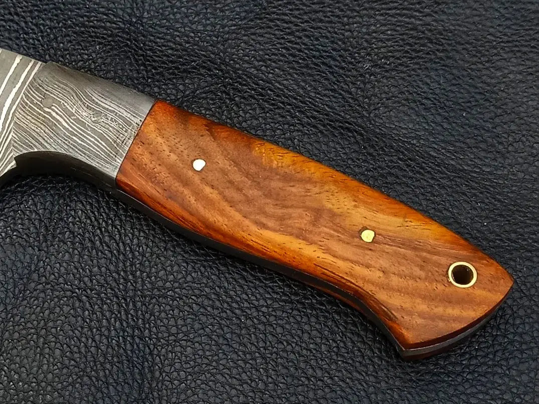 HUNTING KNIFE ROSEWOOD HANDLE WITH DAMASCUS STEEL BLADE SA05-R - Hunting Knife