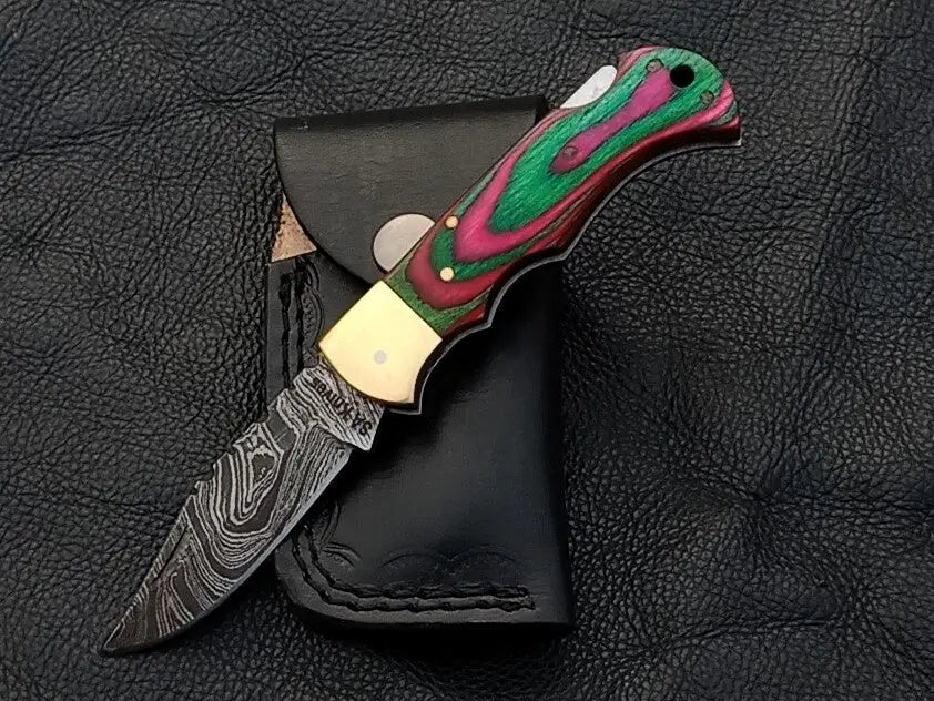 Handmade Damascus Steel Folding Knife-SAF003 - Knife