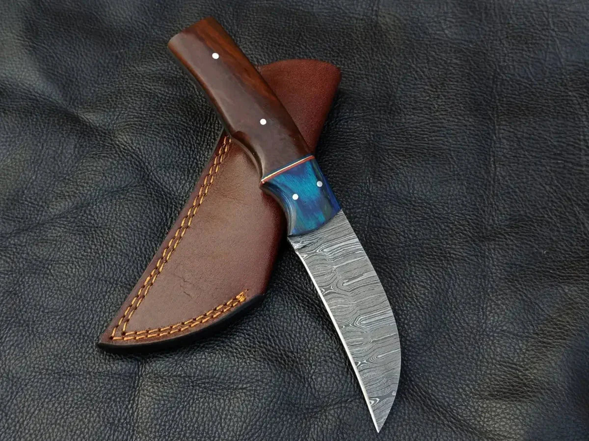 Rosewood Handle & Blue Grey Skinning Knife SAK008