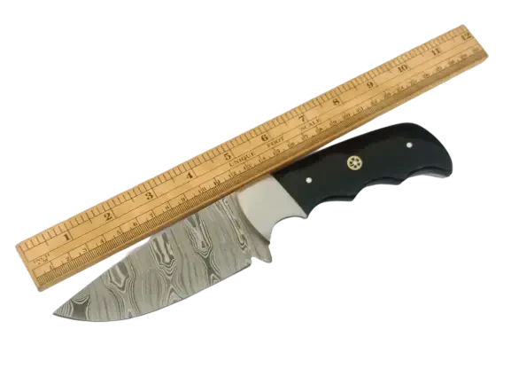 Handmade Damascus Steel Hunting Knife-B533 with ruler