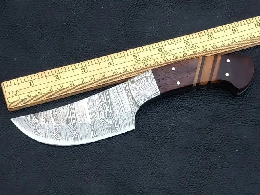 Handmade Damascus steel knife with ruler on it - Handmade Damascus Steel Knife-C101