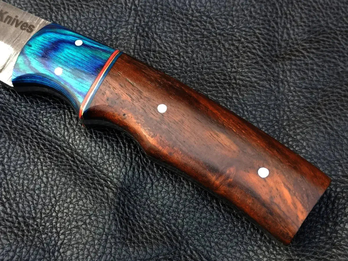 Rosewood Handle & Blue Grey Skinning Knife SAK008