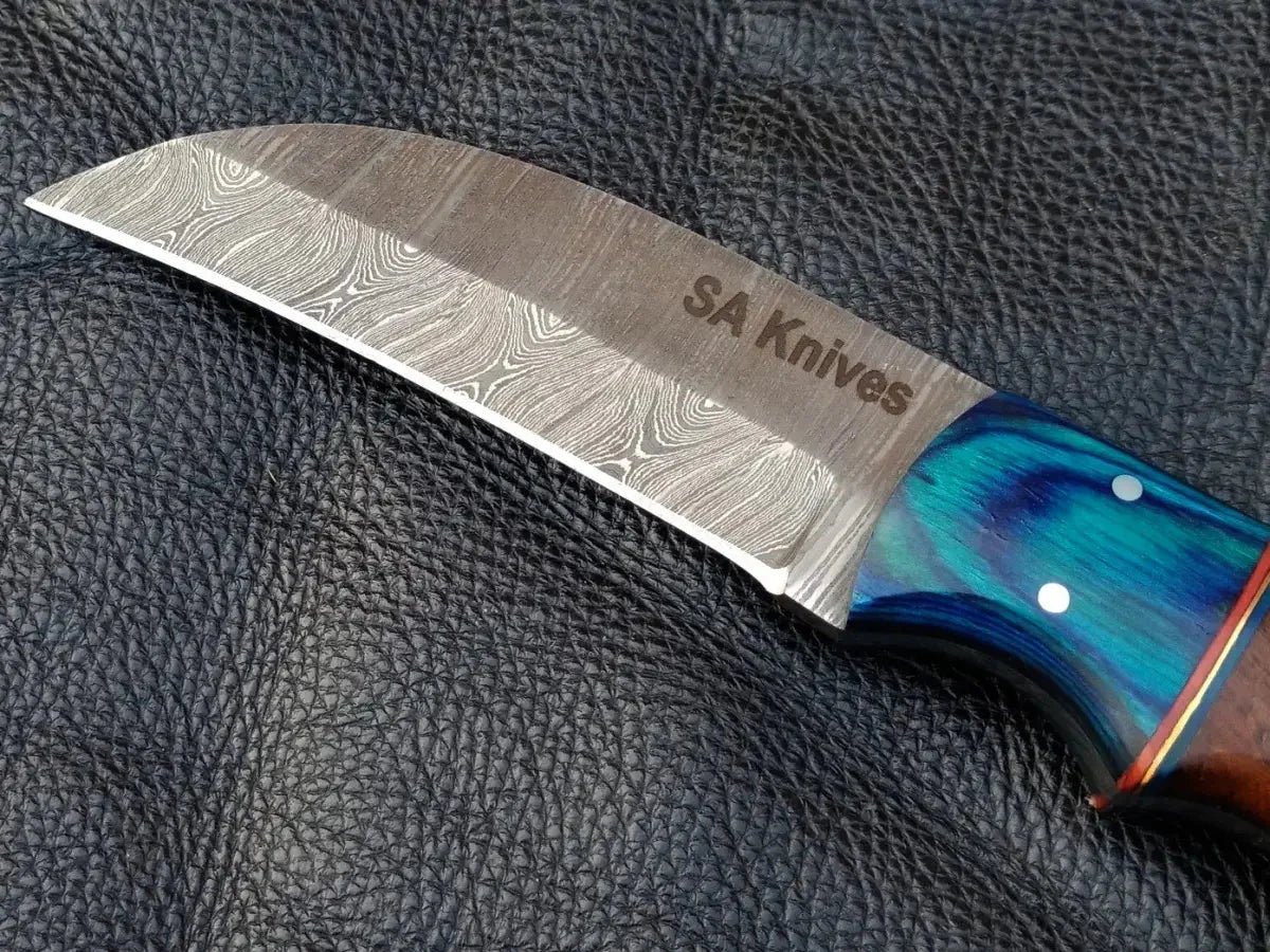 Rosewood Handle & Blue Grey Skinning Knife SAK008