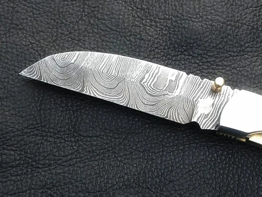 Handmade Damascus Steel Folding Knife -C168